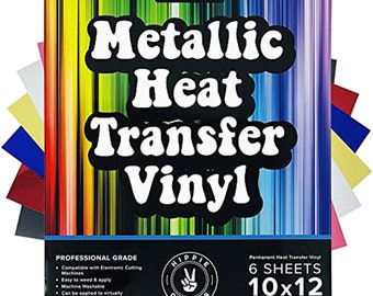 Metallic Heat Transfer Vinyl Sheets Permanent Foil Adhesive HTV Chrome Gold Pink Pack