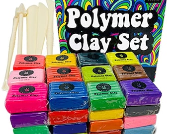 Polymer Clay Set 48 Colors Modeling Clay Sculpting and Oven Bake Kit Baking and Molding