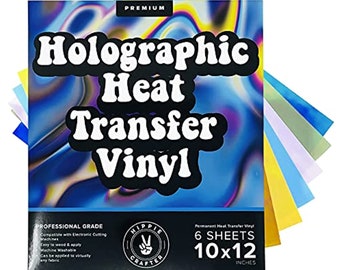 Holographic Vinyl Heat Transfer Sheets HTV Permanent Iron On Reflective