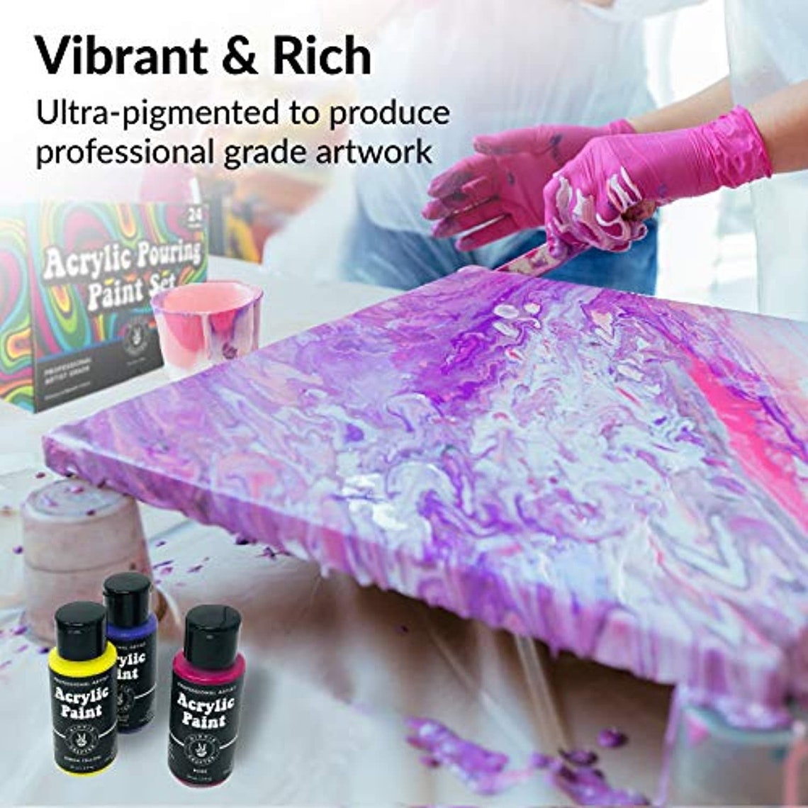 Acrylic Paint Pouring Kit for Pour Art and Flow Painting 24 Etsy