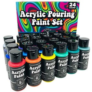 Acrylic Paint Pouring Kit for Pour Art and Flow Painting 24 Color Set