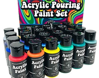 Acrylic Paint Pouring Kit for Pour Art and Flow Painting 24 Color Set