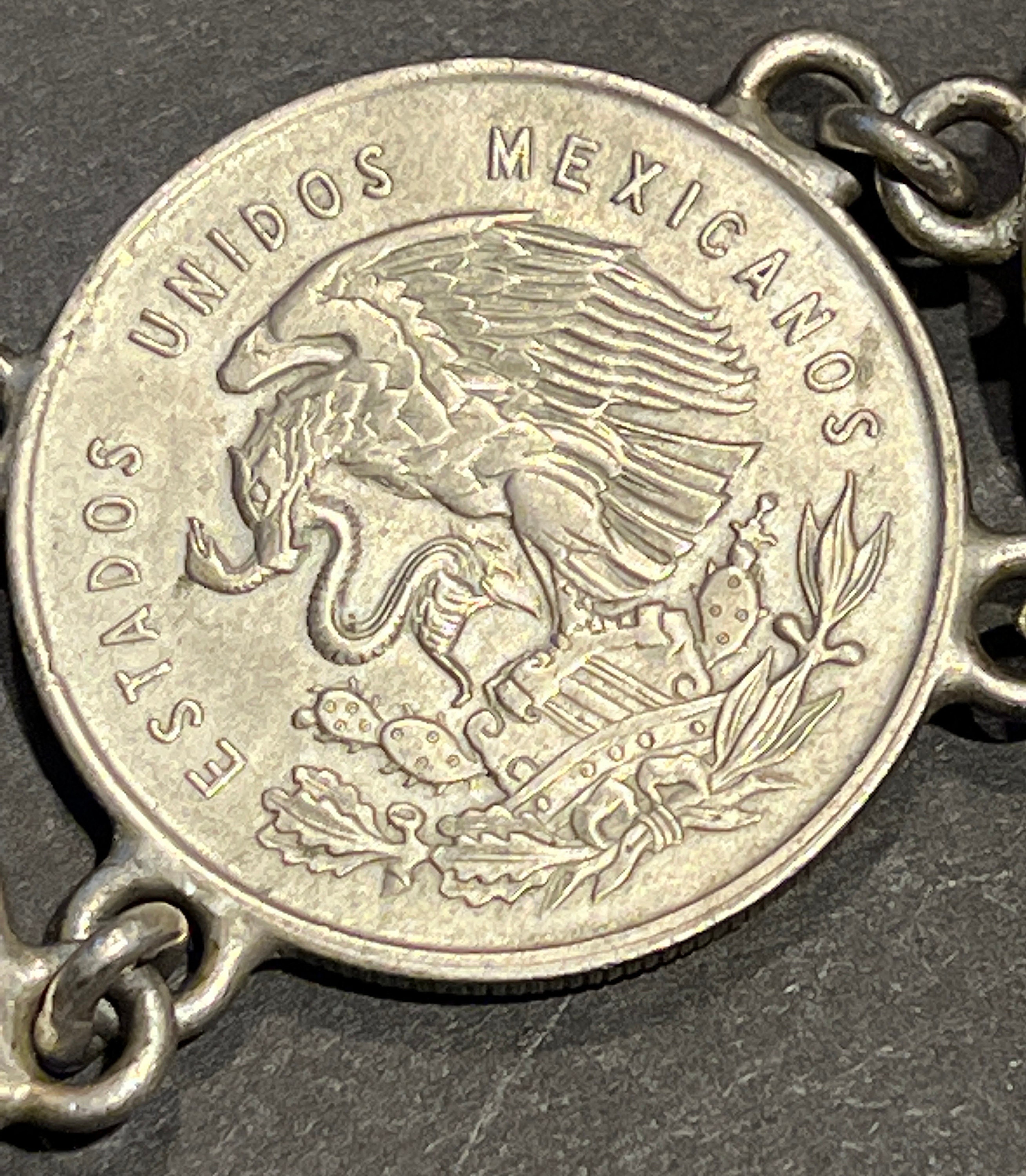Vintage Rare Mexico Coin Belt 1949 /solid Silver /mexican Coins