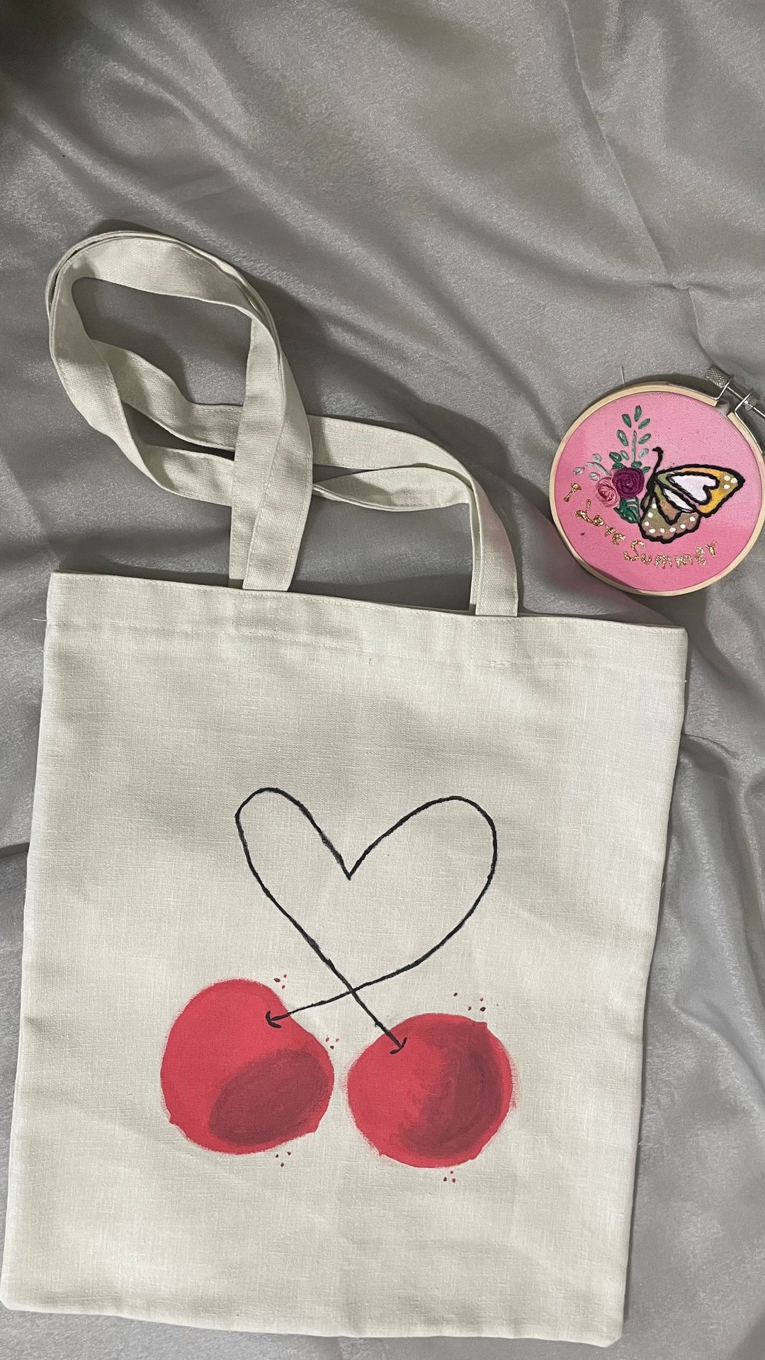 Cherry Color Tote Bag