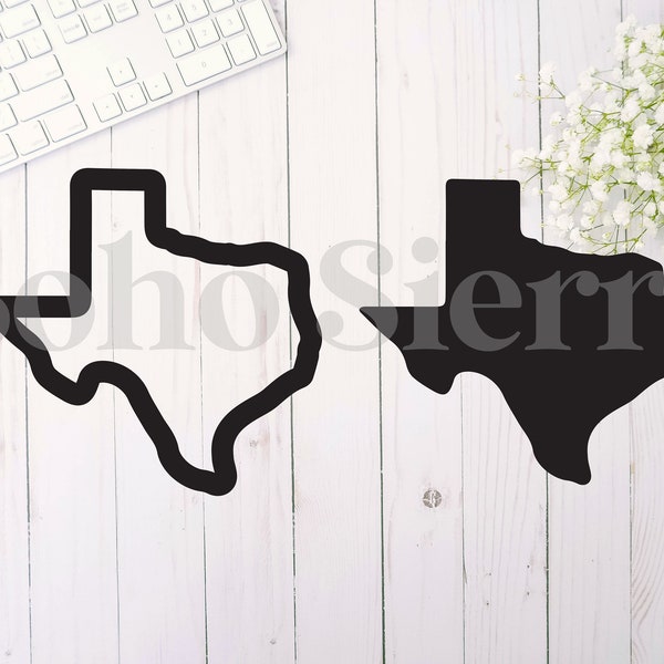 Texas SVG simplifié | Contour du Texas | Solide texan | Téléchargement numérique | Fichier de coupe du Texas | Fichier SVG pour Cricut | État SVG