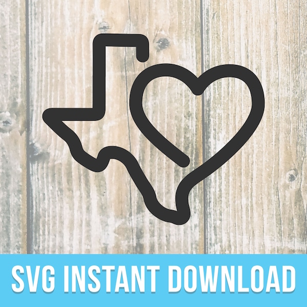 Texas Heart SVG | Texas Love | Digital Download | Texas Cut File | SVG File for Cricut | State SVG