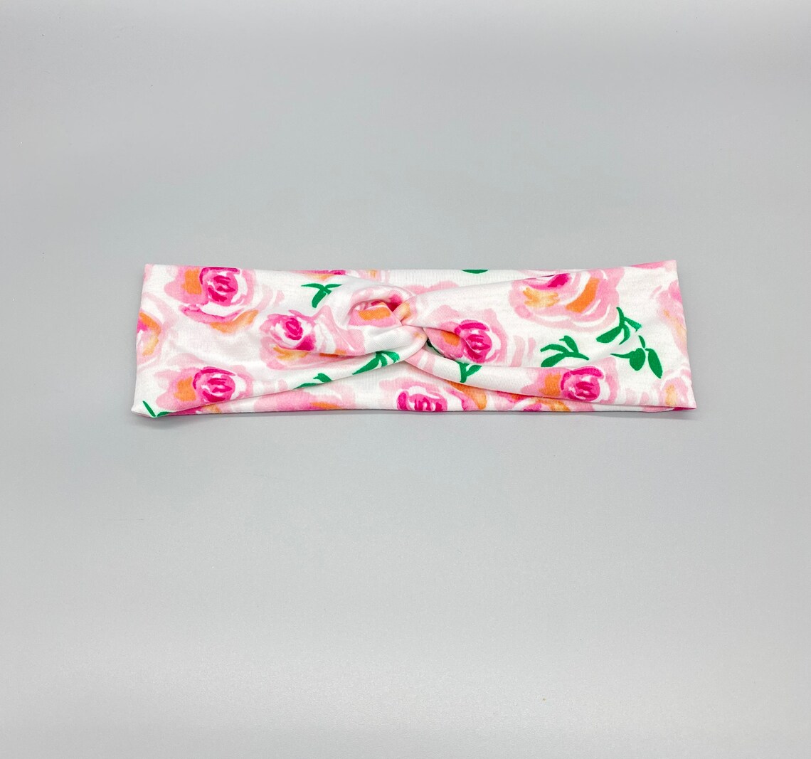 Floral Matching Dog Bandana Headband Pink Roses Matching Dog Etsy