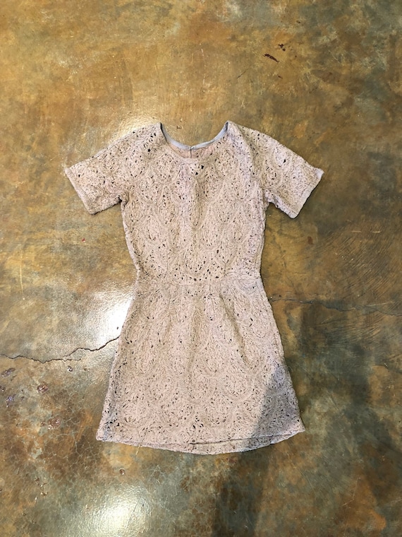 Vintage Hand-made Lace Beige Dress