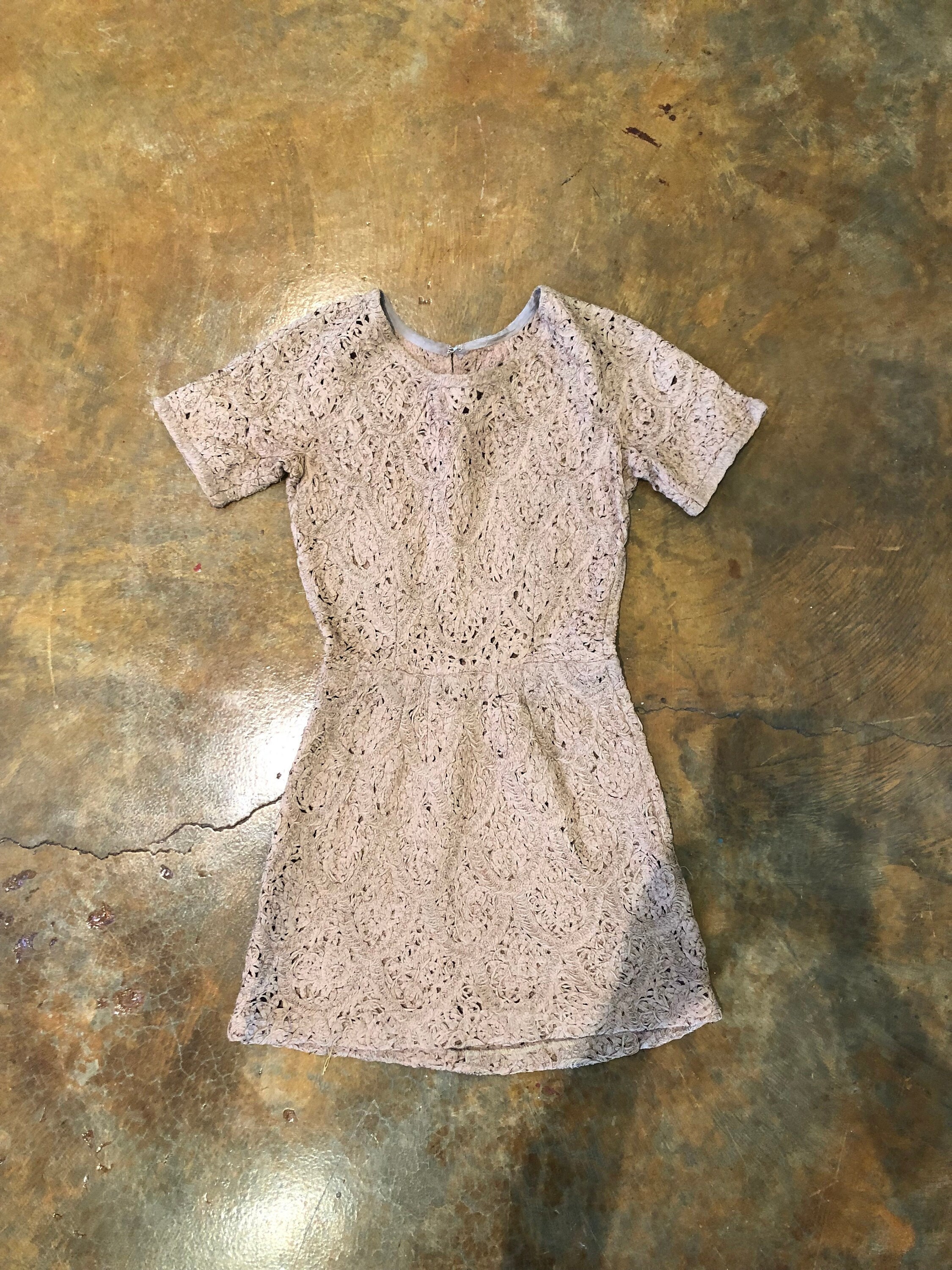Vintage Hand-made Lace Beige Dress Vintage Hand-made Lace Beige Dress