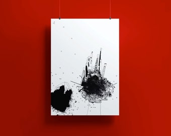 Fine Art Print, Art Print, Ilustración DIN A4 y DIN A3 "Light Dark 2"