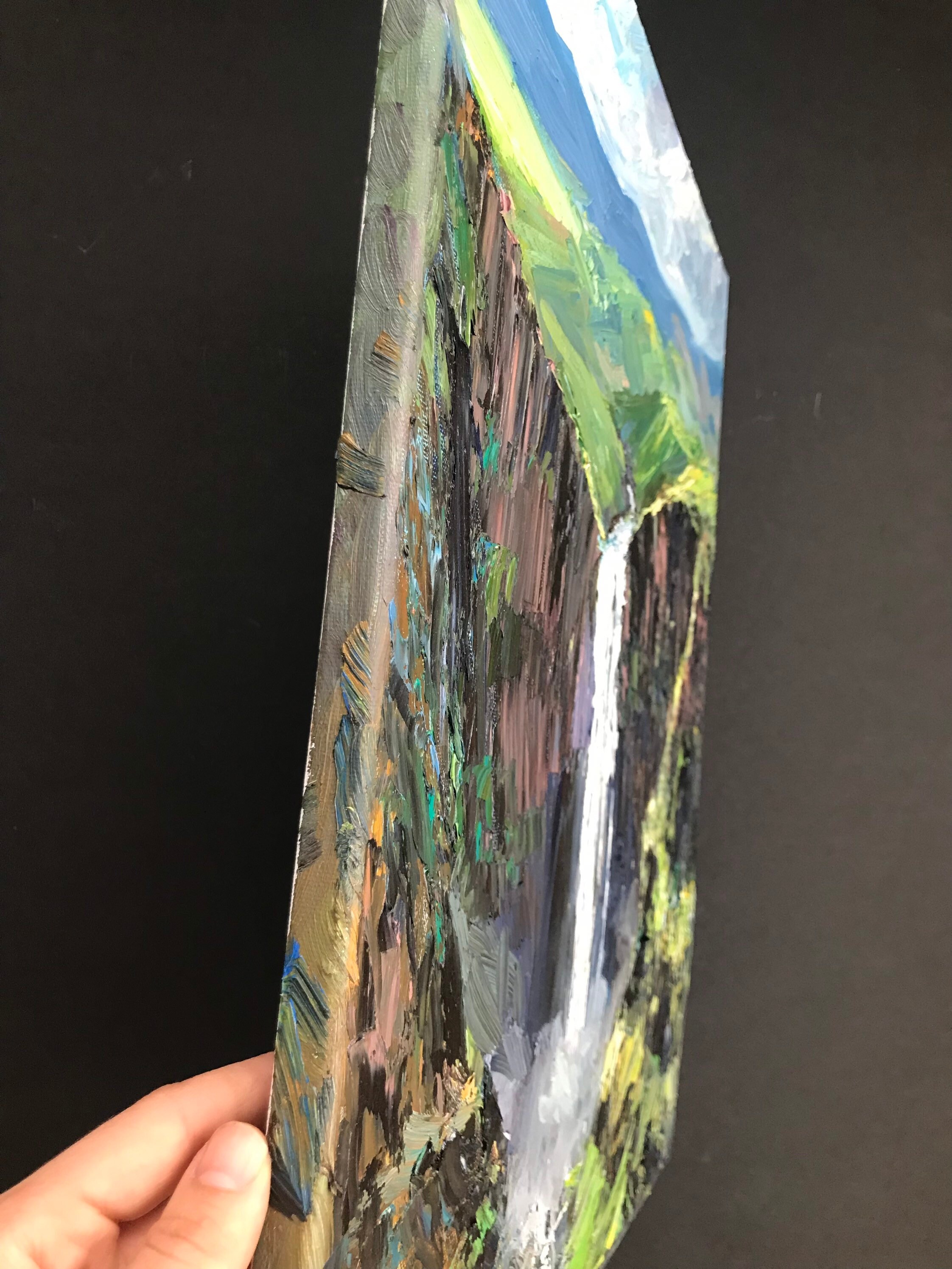 Waterfall Oil Painting on Canvas, Original Landscape Artwork by ...