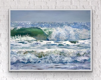 Ocean Painting, Oil on canvas, Seascape, Wall Art