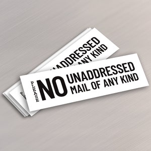No Unadressed Mail Hi-Tack glänzender Vinyl-Aufkleber