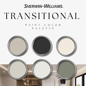 Transitional Paint Color Palette | Digital Download | Sherwin-Williams Colors | Interior Design Color Guide | Neutral Home Color Scheme