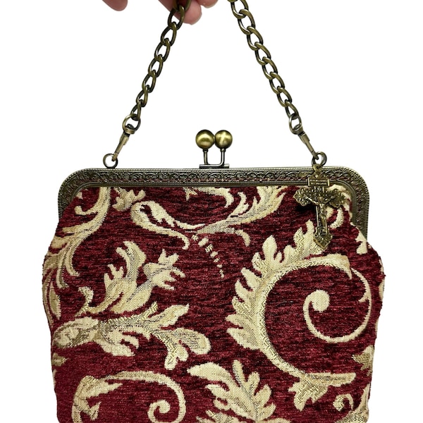 Burgundy Tapestry Missal Tote