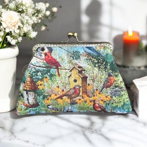 Bolso de mano con mantilla de San Francisco y los pájaros