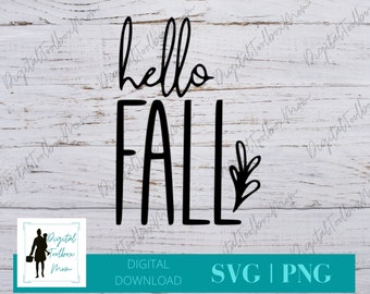 Hello Fall Svg, Fall Svg, Hello Svg, Autumn Svg, Hello Fall, Hello Fall, Svg Files for Cricut, Silhouette Files, SVG