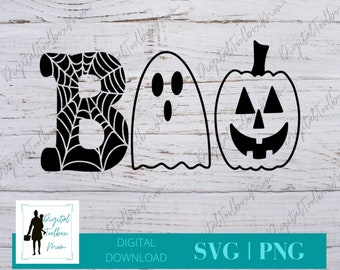 Boo Svg, Halloween Svg, Ghost Svg, Spider Web Svg, Pumpkin Svg, SVG Files for Cricut, Silhouette Files, SVG