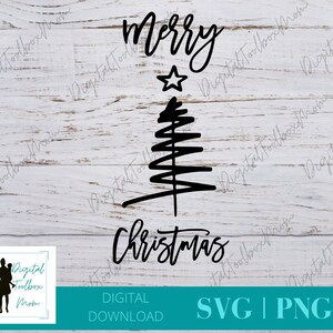 Merry Christmas Tree Svg, Christmas Svg, Merry Christmas Svg, Christmas Tree, Svg Files for Cricut, Silhouette Files, SVG