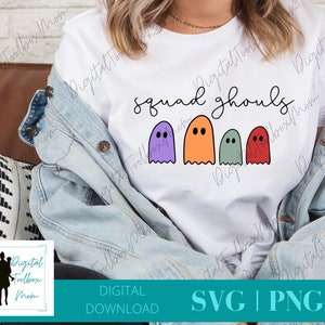 Squad Ghouls Svg, Halloween Svg, Ghost Svg, Trick or Treat Svg, Halloween, SVG Files for Cricut, Silhouette Files, SVG