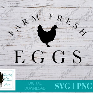 Farm Fresh Eggs Svg, Chicken SVG, Farm Fresh Svg, Farm SVG, Farmhouse svg, Eggs svg, Svg Files for Cricut, Silhouette Files, SVG