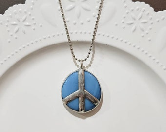 Handmade Peace Sign Pendant Necklace, Soldered Peace Pendant, Spring Jewelry, Gift for Her