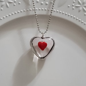 Handmade Millefiori Lampwork Glass Heart Pendant Necklace