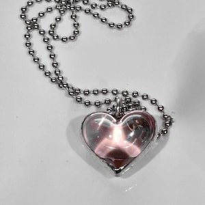 Handmade Heart Pendant Necklace, Soldered Pendant, Romantic Jewelry, Millefiori Lampwork Glass Heart, Unique Gift for Her