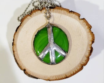 Handmade Peace Sign Pendant Necklace, Soldered Peace Pendant, Boho Jewelry, Gift for Her