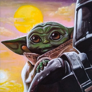 Mando and the Kid art print