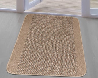 INDOOR MAT RUNNER Rug & Mat Beige Kitchen Mat Machine Washable Non-slip Stain Resistant Small Medium Large Sizes