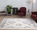 MOROCCAN BOHEMIAN MODERN Style Grey White Shaggy Rugs Living Room Large Small Fluffy High Pile Runner Bedroom White Moroccan Design 
