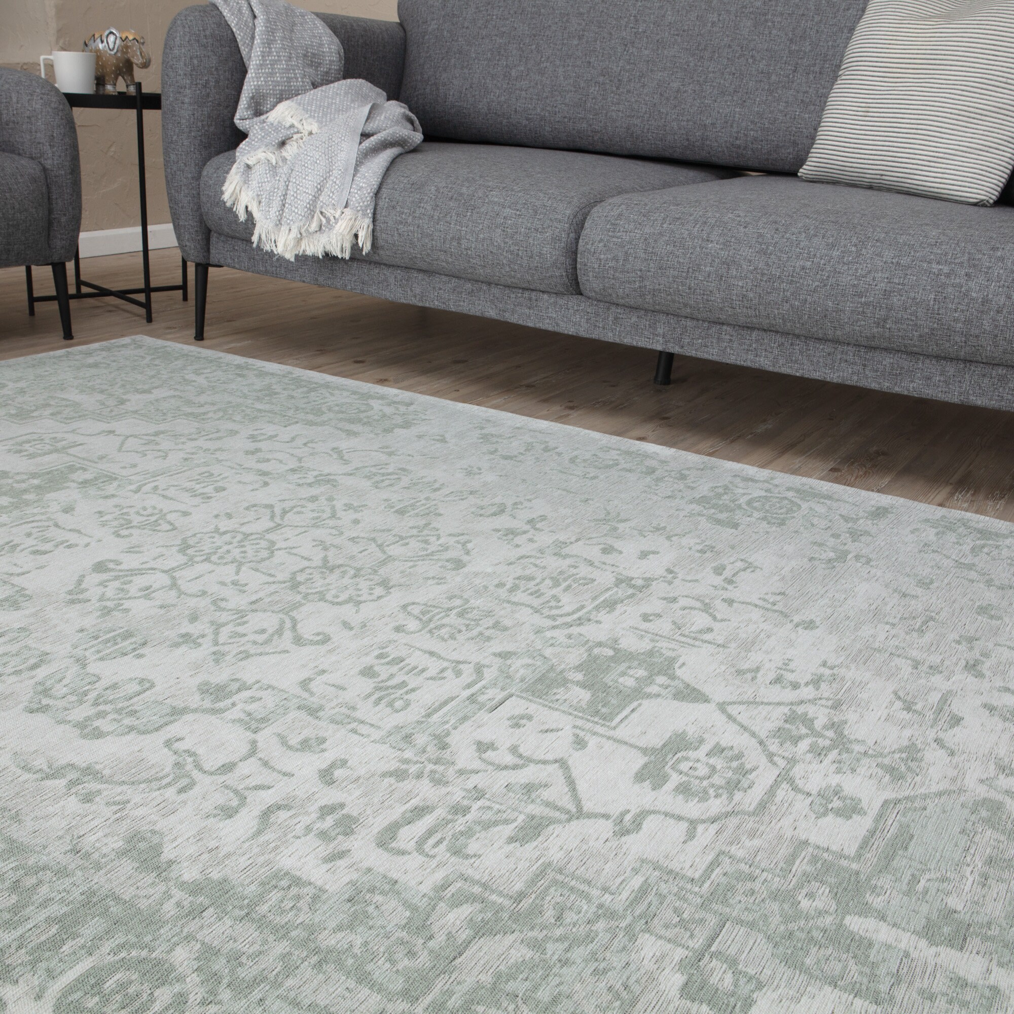 Modern Washable Rugs Carina Collection in Green Vintage Design Etsy UK