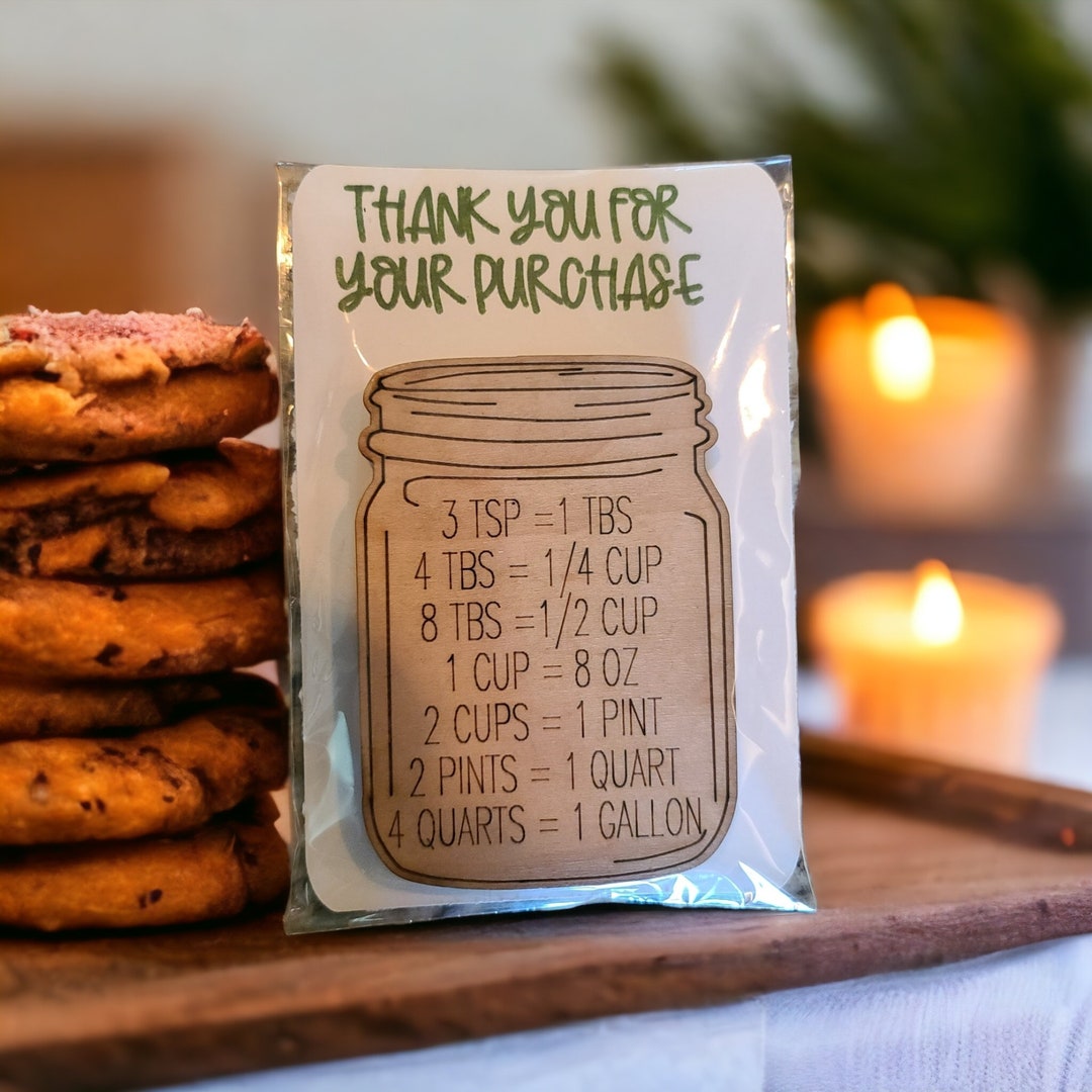 Wooden Kitchen Measurement Conversion Mason Jar/ Cups Ounces