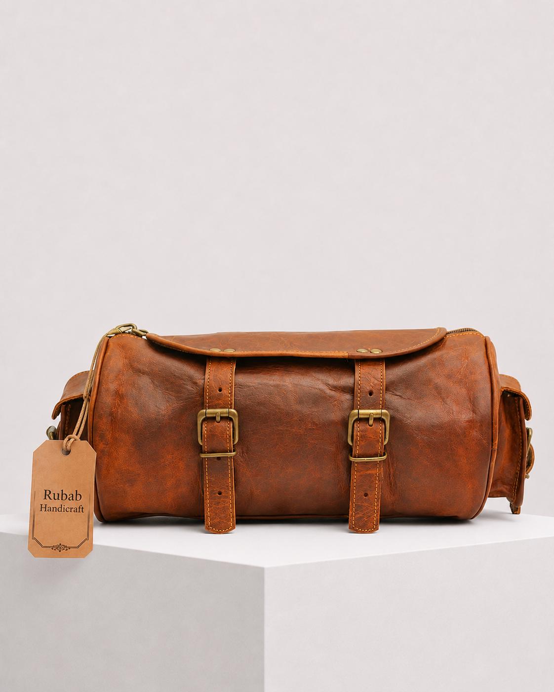 Vintage Brown Leather Motorcycle Saddle Bags, Stylish Tool Organizer…