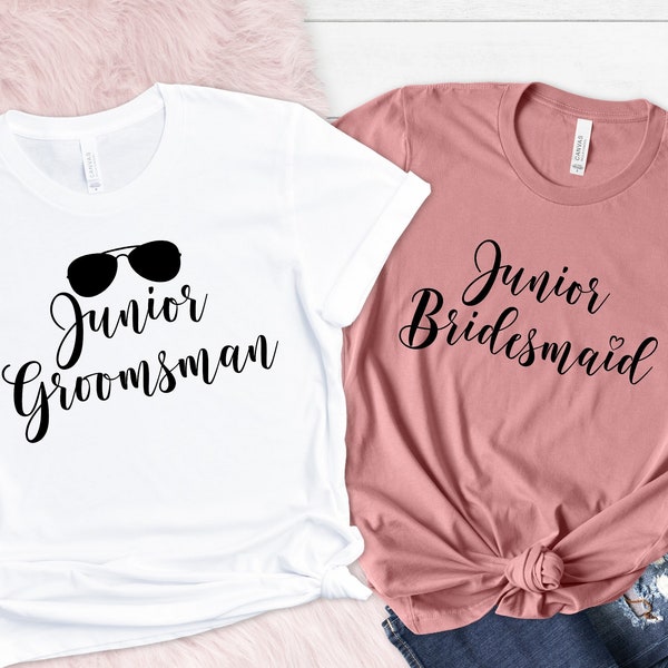 Junior Groomsman Shirt, Junior Bridesmaid, Junior Groomsman Gift, Jr Groomsman Shirt, Bridal Party Shirt, Wedding Shirt, bachelorette party