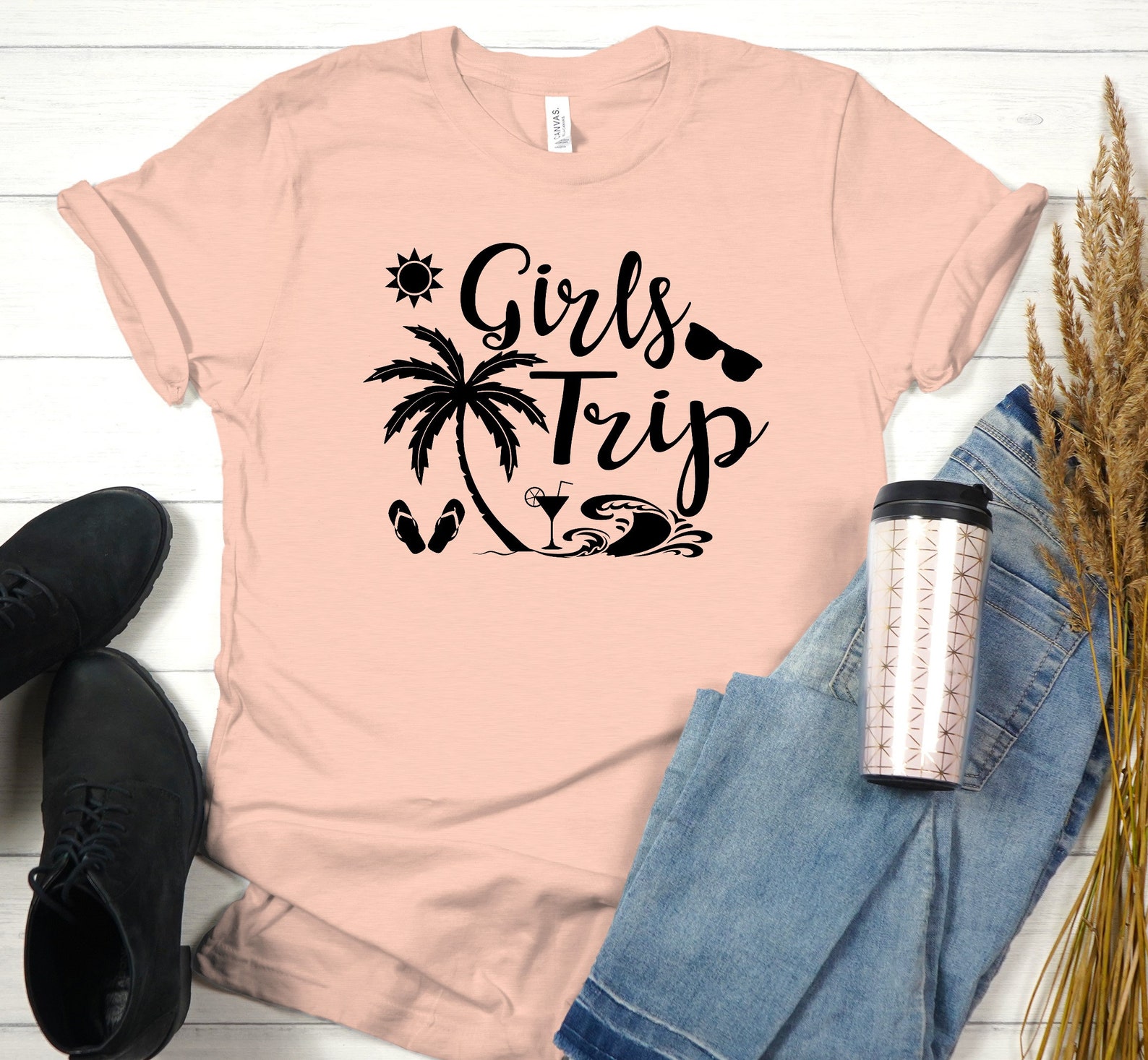 Custom Girls Trip Shirt Matching Friends Vacation Shirt | Etsy