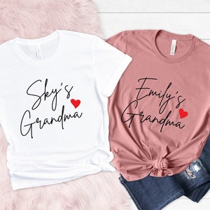 Personalized Grandma Shirt,Mother&#39;s Day Gift,Woman Tee,Custom Grandma Shirt,Grandma Birthday Shirt,Gift For Mama,New Grandma Shirt,Mom Shirt