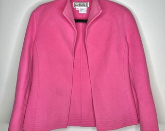 Vintage rosa caliente 100% lana Carlisle abrigo tamaño 4