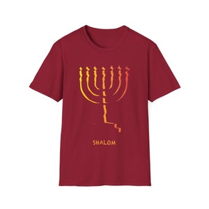 Men and Women&#39;s Menorah T-shirt, Israelite Clothing, Hebrew Clothing, Religious Tee, Hebrew Garments,