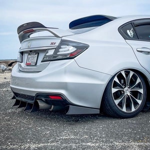 2012-2015 Honda Civic 3 piece Curved Fin Rear Diffuser