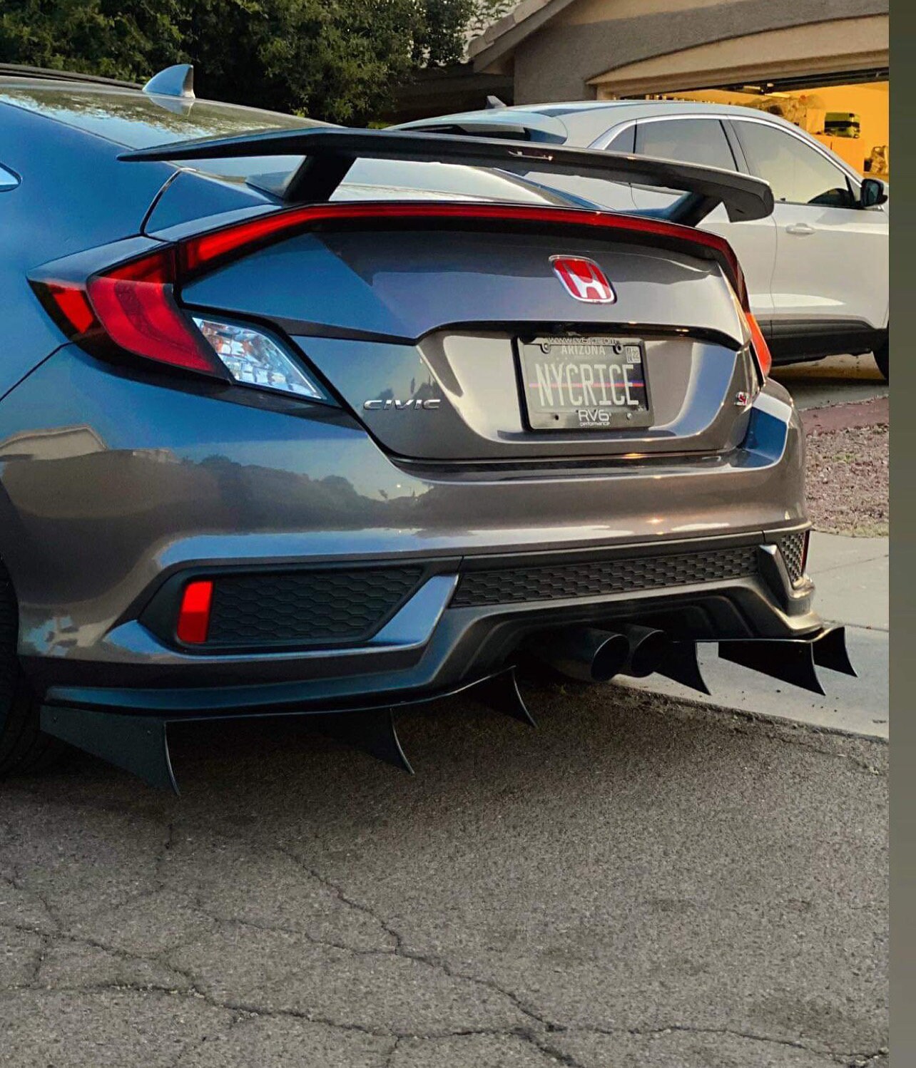 Snows Utmost 3-Piece Rear Diffuser For Honda Civic Hatchback 2017-2021 – Straight Fin