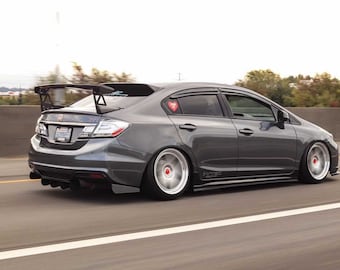Buy 2012 2015 Honda Civic 3 Piece Round ends Rear Diffuser Online