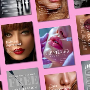 Nurse Injector Instagram Templates, Aesthetic Nurse Template, Medspa Instagram Stories, Medspa Social Media, Botox and Filler Instagram