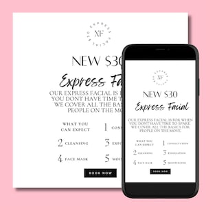 Express Facial Flyer: Esthetician Promotion Post (Digital)