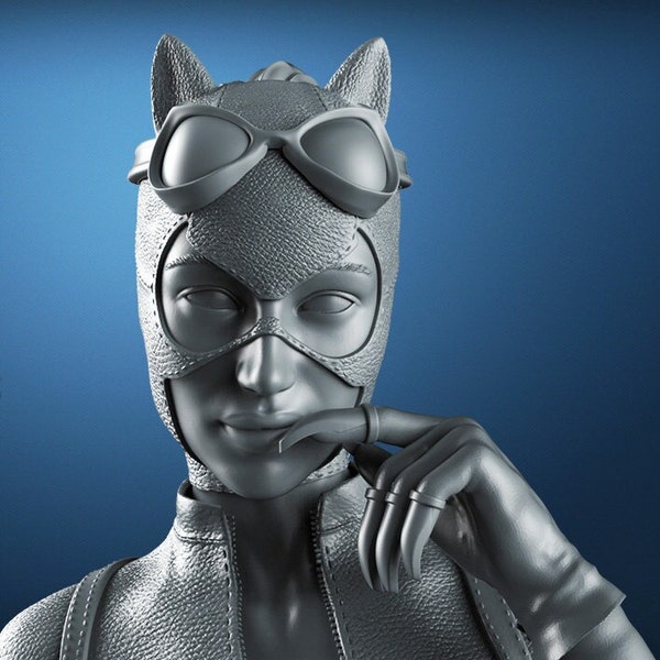 Catwoman Typ 2 -- Sammlerstück Resin Miniatur mit Sockel - Fan Art