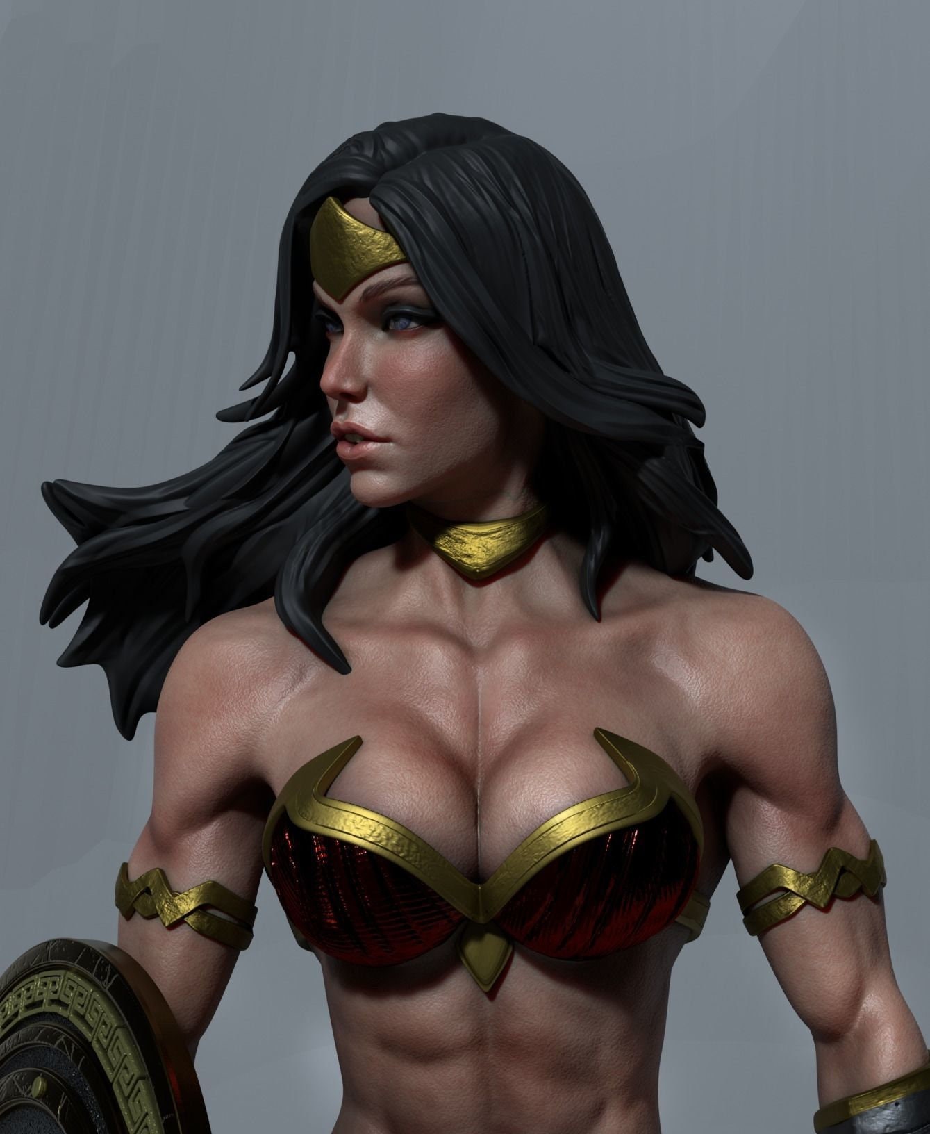 Wonder Woman 110044-6-6x-Size 6 Wonder Woman Girls Patriot Ruffle Bikini  Swimsuit - Size 6-6X 