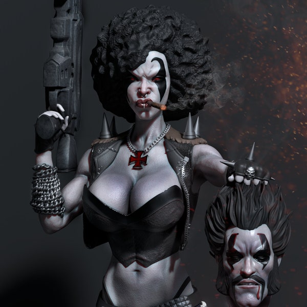 Lady Lobo with afro and cigar -- 1:12 (150mm) Figure