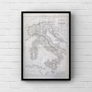 Antique Map of Italy 1838 (Carte Générale de L'Italie Moderne Par Delamarche)