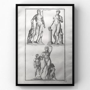 From 1719 Mythological ANTIQUE Print of BACCHUS